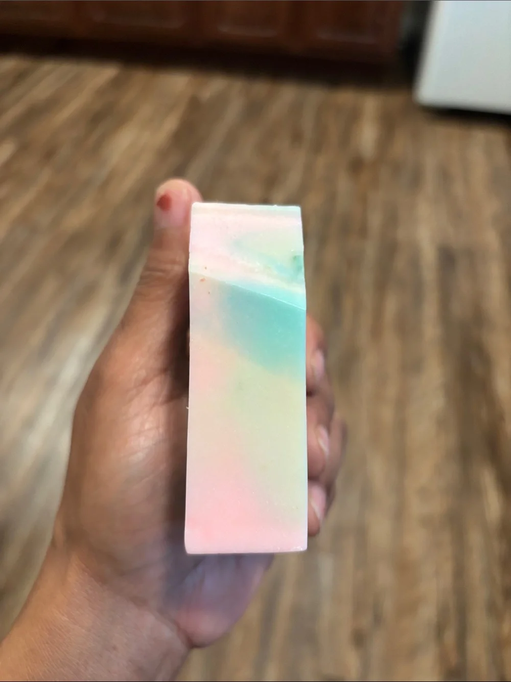 Handmade Pink & Teal Swirl Bath Soap - Gentle Moisturizing Bar